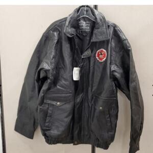 NAPOLINE LEATHER OUTFITTERS NWT MENS 100% LEATHER (2X) N R A BOMBER JACKET COAT